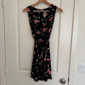 Knapp Studio Vintage Black Floral Midi Dress with Rose Print